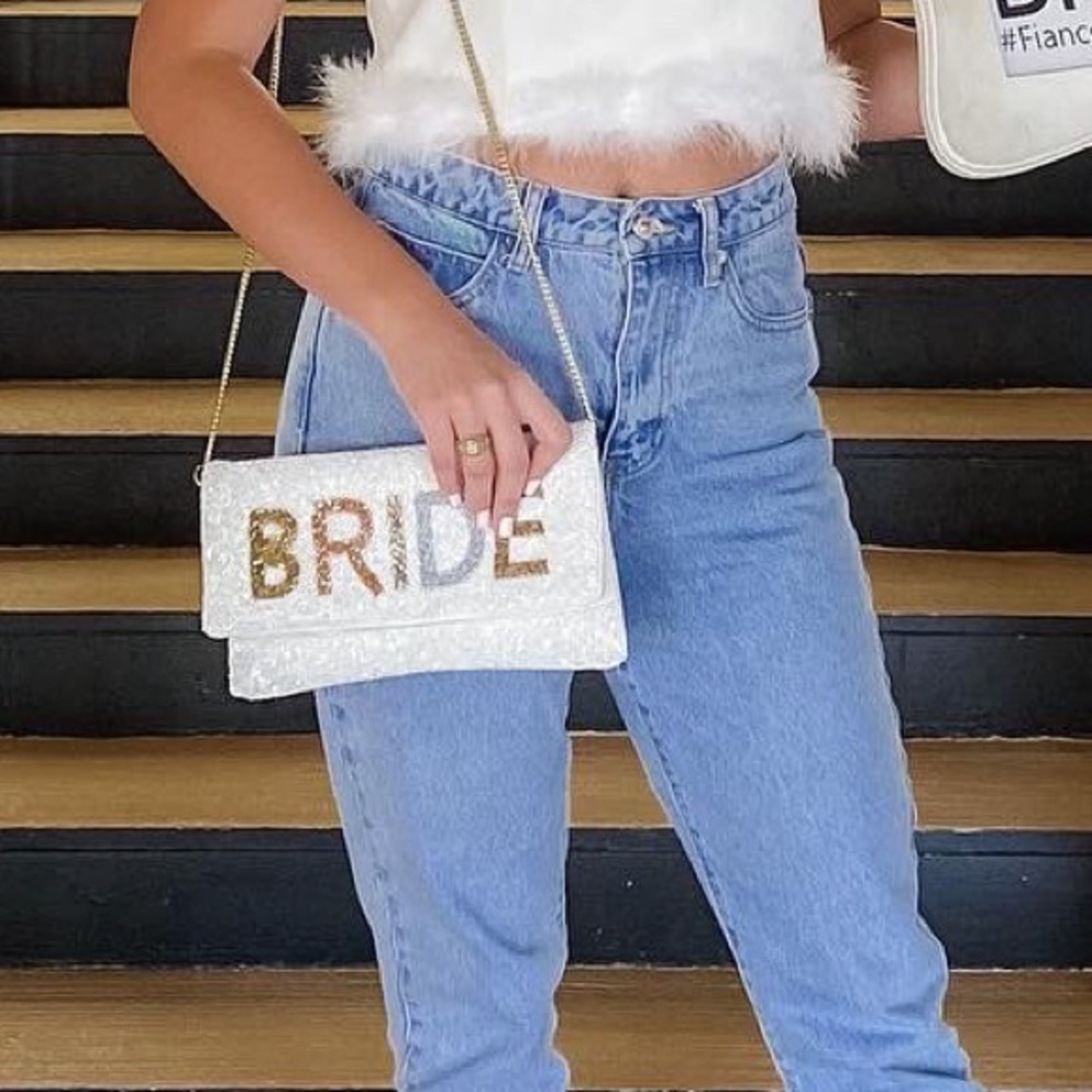 White and Gold Bride Purse